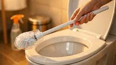 Prosty trik z woreczkiem sprawia, że uchwyt szczotki do WC zostaje suchy i czysty