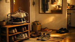 Prosty trik z wieszaków, który podwaja miejsce na buty na jednej półce